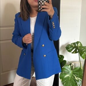 VTG Lauren Ralph Lauren Cruise Blue Double Breasted 97% Worsted Wool Blazer. 6